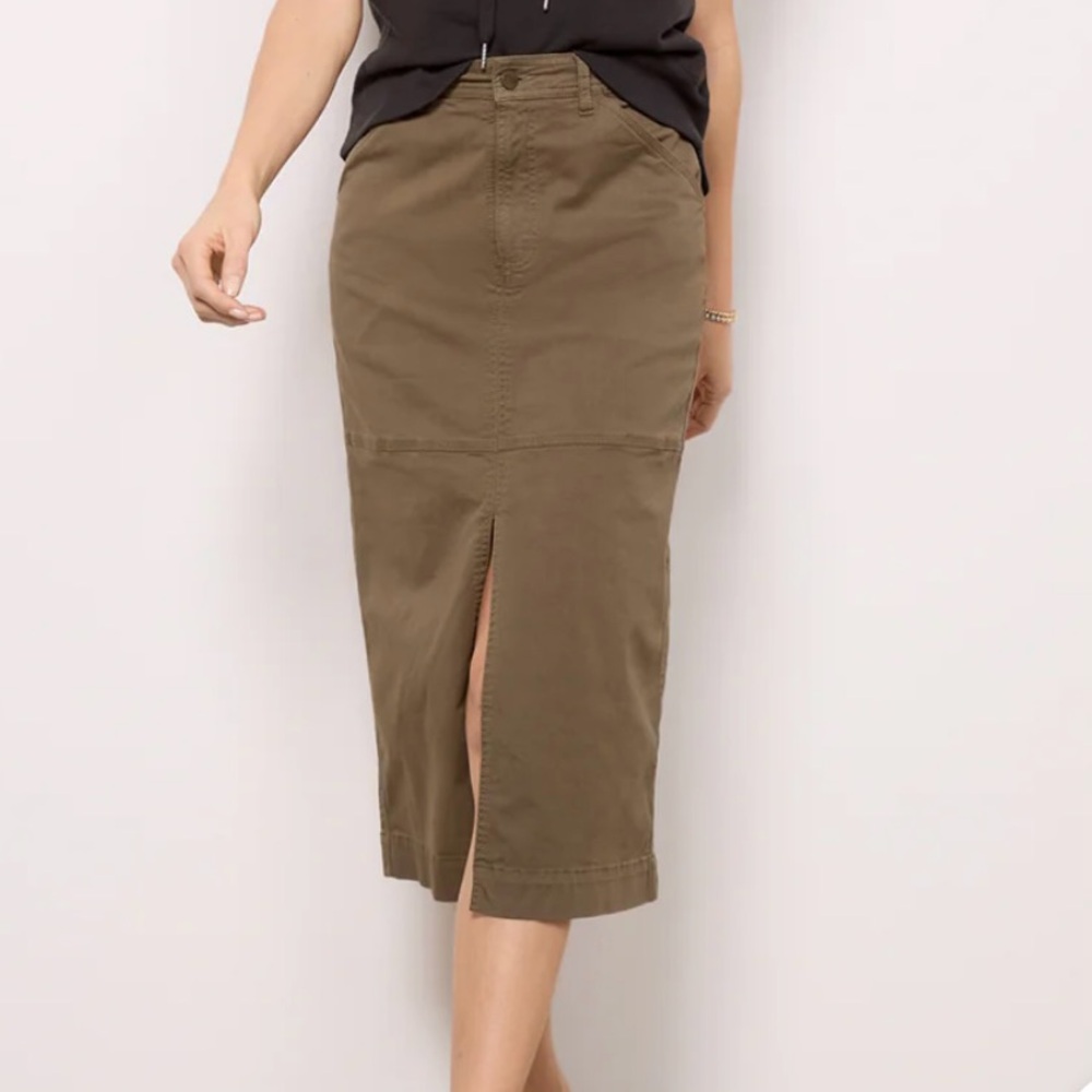 Sanctuary Midi Skirt Size 25 Olive Cotton